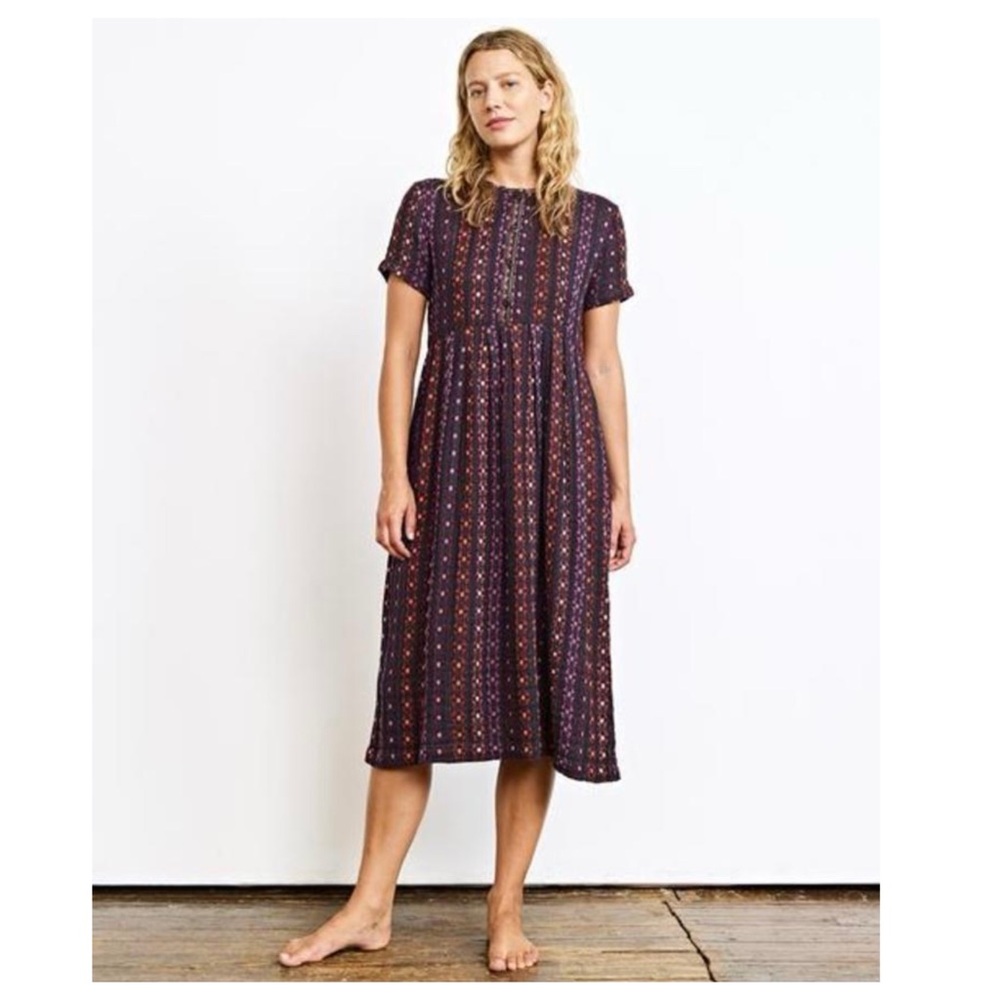 Ace & Jig | Ashcroft Midi Dress Mardi Gras Lagenlook Artsy Relaxed Fit | XL
